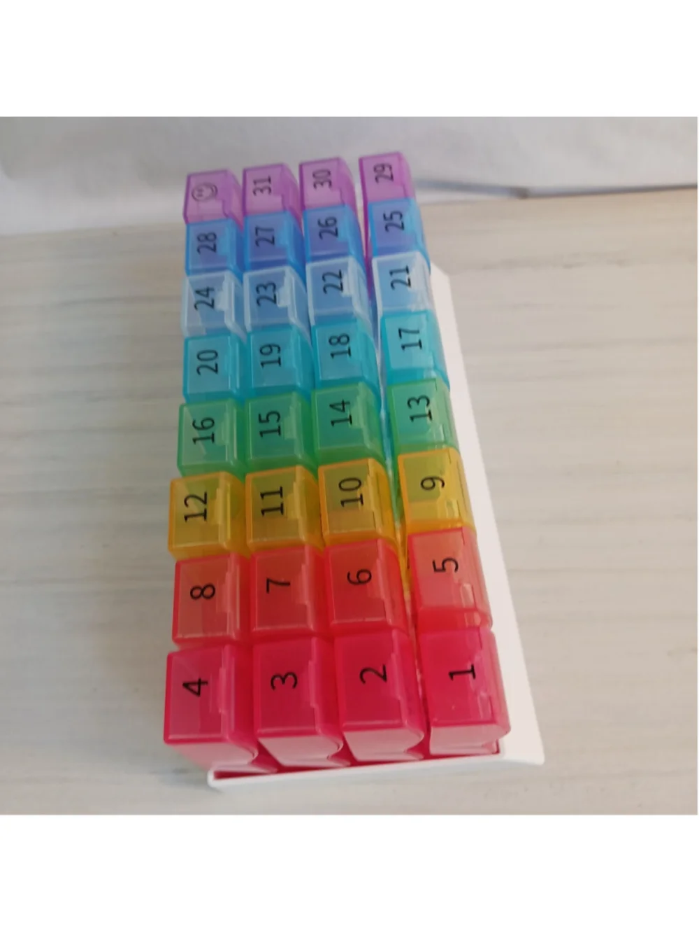 Monthly 31 Day Pill Organizer Am/Pm Compartment Rainbow